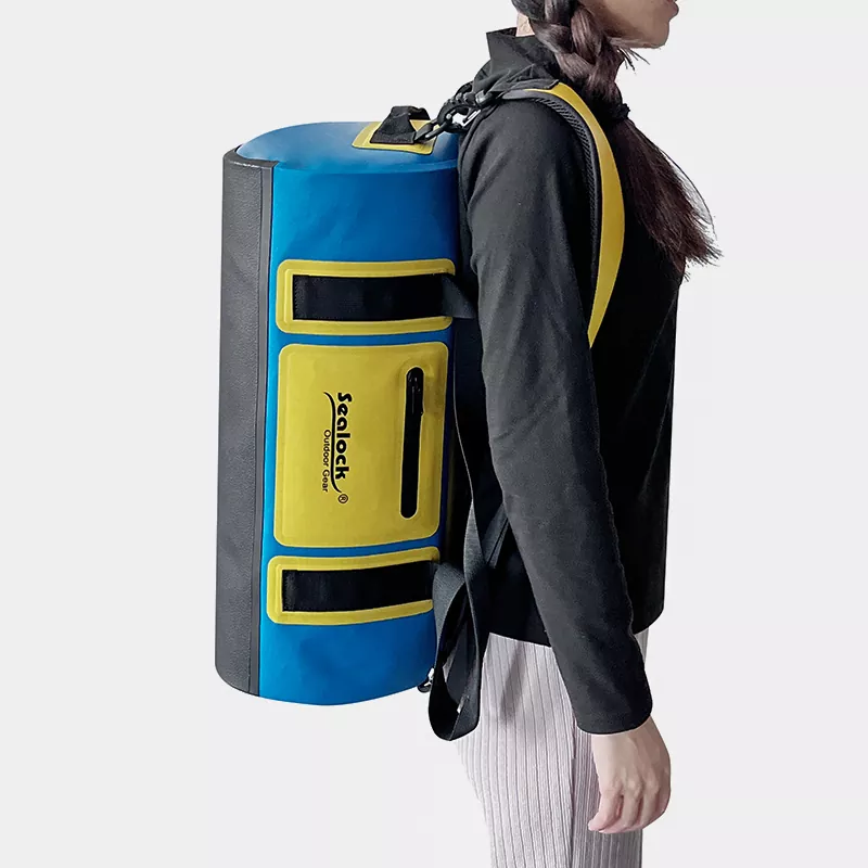 กระเป๋า Duffel กันน้ำพร้อมซิปสุญญากาศและการปิดด้านบนแบบม้วน